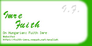 imre fuith business card